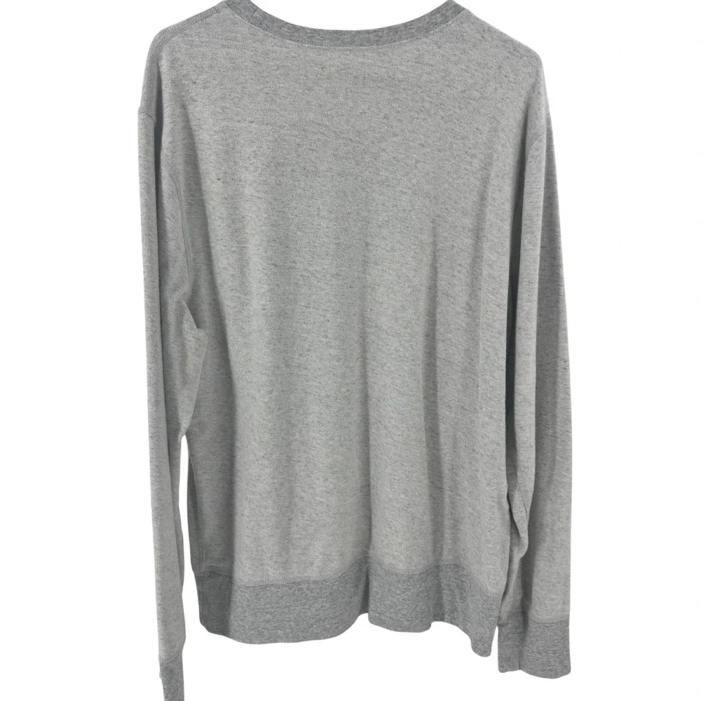 J Crew Mens Gray Long Sleeve Crewneck Sweatshirt‎ Pocket XL